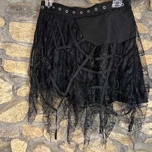 Women’s Black spider web Halloween Skirt